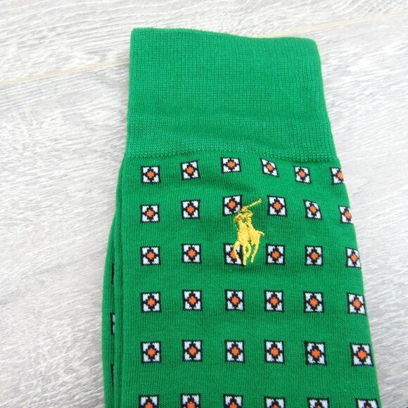Polo Ralph Lauren Foulard Slack Socks Men's Size 6-12.5 (2 PAIRS) Navy Green NEW - Picture 6 of 10